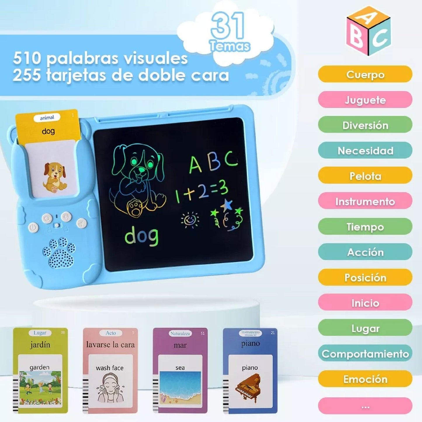 Tablero Mágico Interactivo Bilingüe Para Niños